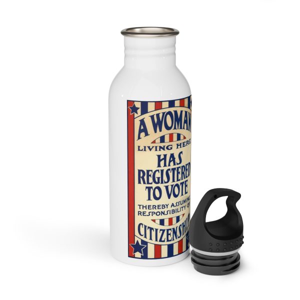 A Woman has Registered to Vote Stainless Steel Water Bottle - Image 5