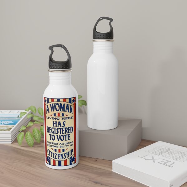 A Woman has Registered to Vote Stainless Steel Water Bottle - Image 7