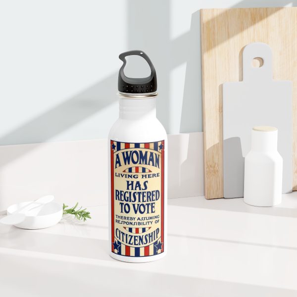 A Woman has Registered to Vote Stainless Steel Water Bottle - Image 8