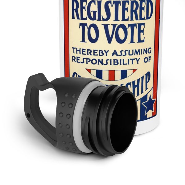 A Woman has Registered to Vote Stainless Steel Water Bottle - Image 9
