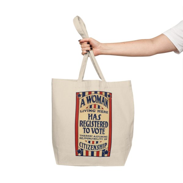 A Woman Has Registered to Vote Canvas Shopping Tote - Image 6